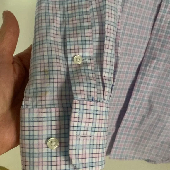 BNWOT Lauren Ralph Lauren Kids Button Down Shirt - Light Purple and White - Picture 4 of 8